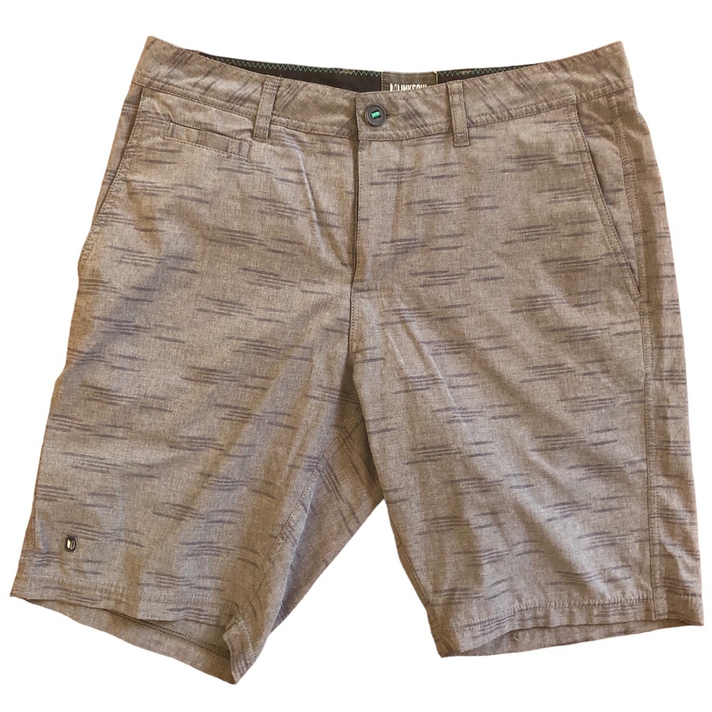 LINKSOUL Boardwalker Gray Patterned Flat Front Golf Shorts Size 33